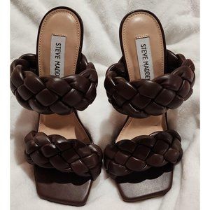 Steve Madden * Kenley Woven Heeled Sandal - Brown *Never Worn* Size 7 •NWOT